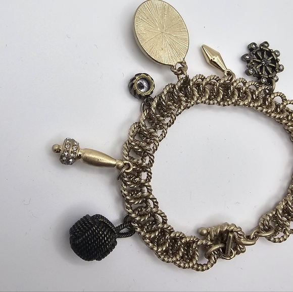 Banana Republic Nautical Rope Charm Bracelet T Clasp Bronze Brass - Picture 8 of 14